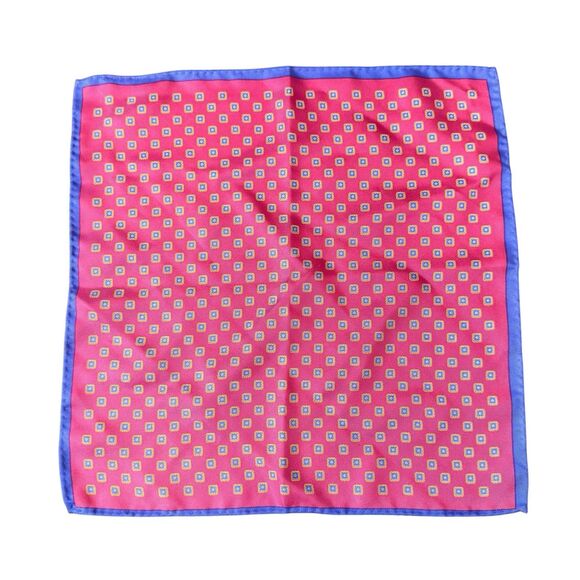 ferrell Reed Other - Vintage Ferrell Reed Mens Pocket Square Handkerchief Silk Scarf Pink Blue 13x13